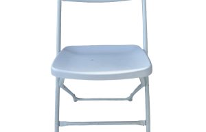 used white plastic folding chair